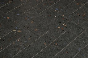 DTG Terrazzo wandtegel 7.5x30cm antraciet mat