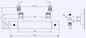 Mueller Round thermostatische douchekraan 15cm RVS Look