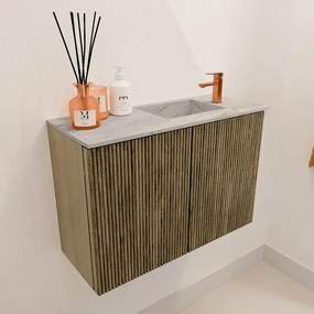 Mondiaz Joya DLux 60cm toiletmeubel dusk met wastafel faye rechts 1 kraangat glace