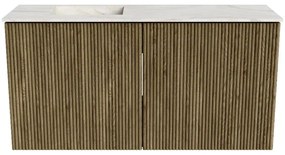 Mondiaz Joya DLux 80cm toiletmeubel dusk met wastafel faye links zonder kraangat ostra