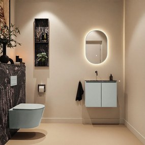 Mondiaz Ture DLux toiletmeubel 60cm greey met wastafel lava links zonder kraangat