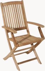 Inklapbare tuin eetstoelen Fun van teakhout met armleuningen, 2 stuks