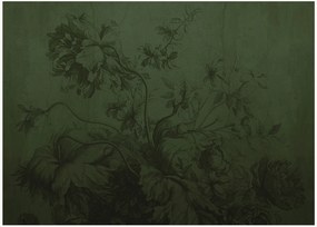 Behang Gradient Flowers groen