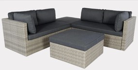 Baratti Hoek Loungeset Amalia - Antraciet &amp; Grijs - Wicker - Baratti