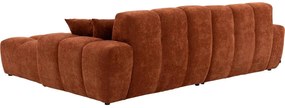 Goossens Excellent Bank Kubus - 40 X 40 Cm Stiksel rood, stof, 1,5-zits, modern design met chaise longue links