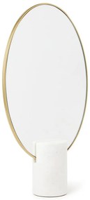 Pols Potten Mirror oval marble white tafelspiegel 29 x 20 cm