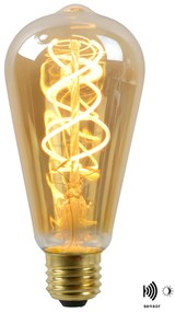 Lucide Bulb LED lamp met dag/nacht sensor 2200K E27 4W 6.4cm amber