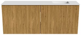 Mondiaz Joya 100cm toiletmeubel oak met wastafel faye rechts 1 kraangat talc