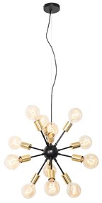 Design hanglamp zwart met goud 12-lichts - Juul Modern E27 rond Binnenverlichting Lamp