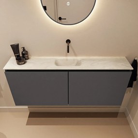 Mondiaz Ture DLux toiletmeubel 120cm dark grey met wastafel ostra midden zonder kraangat