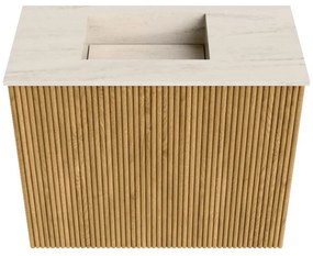Mondiaz Joya DLux 50cm toiletmeubel oak met wastafel faye links zonder kraangat meli
