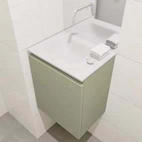 Mondiaz Olan 40cm toiletmeubel army met wastafel talc links geen kraangat