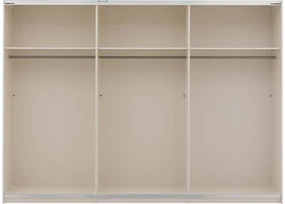 Goossens Kledingkast Easy Storage Sdk, 303 cm breed, 220 cm hoog, 2x 3 paneel glas schuifdeuren en 1x 3 paneel spiegel schuifdeur midden
