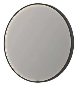 INK SP24 Spiegel - 80x4x80cm - LED onder en boven colour changing - dimbaar - Spiegelverwarming - rond - in stalen kader - aluminium zwart mat 8409320