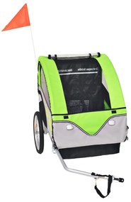 vidaXL Fietskar voor kinderen 30 kg grijs en groen