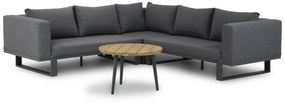 Hoek loungeset  Aluminium/Outdoor textiel/Aluminium/teak Grijs 5 personen Lifestyle Garden Furniture Club/Montana