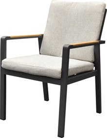 Lola dining tuinstoel aluminium antraciet - soft grey