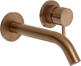 Saqu Eurotrend 2-gats inbouw wastafelmengkraan inclusief inbouwdeel geborsteld koper PVD-coating