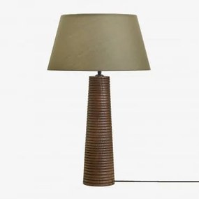 Malva Mangohouten Tafellamp ↑40 Cm & Saliegroen Ø40 Cm - ↑25 Cm Monaco - Sklum