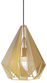 Industriële hanglamp goud met mesh - Carcass Industriele / Industrie / Industrial Minimalistisch E27 Draadlamp rond Binnenverlichting Lamp