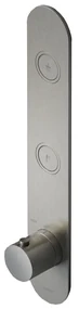 Hotbath Cobber Afbouwdeel thermostaat Verticaal met 2 push buttons Geborsteld Nikkel PB066