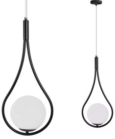 GLAZEN BOL SPIRAAL HANGLAMP G111-1W JUODA E27