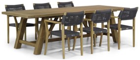 Tuinset 6 personen 260 cm Rope Grijs Lifestyle Garden Furniture Dallas/Lazio