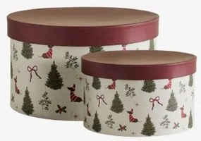 Set Van 2 Brenor Kerstcadeaudozen Intens Olijfgroen - Wijnrood - Sklum