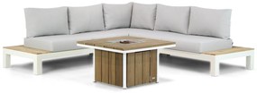 Loungeset 5 personen Aluminium/Teak Wit Lifestyle Garden Furniture Ravalla/Seaside