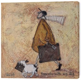 Schilderij op canvas Sam Toft - Travels with the Dog, (40 x 40 cm)