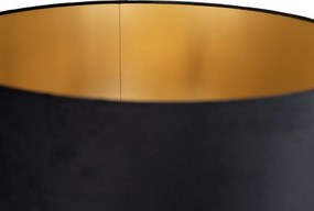 Vloerlamp goud met kap zwart en gouden binnenkant 50cm - Linden