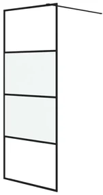 vidaXL Inloopdouchewand 80x195 cm halfmat ESG-glas zwart