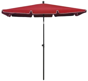 vidaXL Parasol met paal 210x140 cm bordeauxrood
