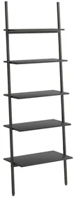 vidaXL Ladderrek met 5 schappen 64x34x185,5 cm zwart