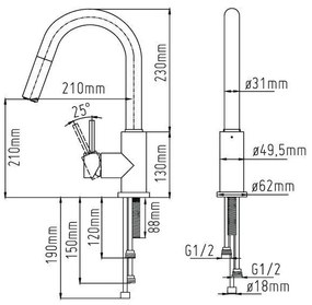 Sento Pulldown Bow RVS Keukenkraan uittrekbaar SK112