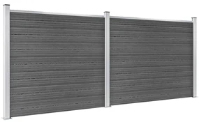 vidaXL Schuttingpanelenset 353x146 cm HKC zwart