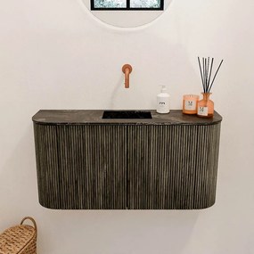 Mondiaz Joya DLux 85cm toiletmeubel ronding links/rechts shadow met wastafel faye midden zonder kraangat lava