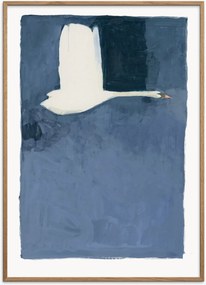 Ingelijste poster The Swan ll van eikenhout