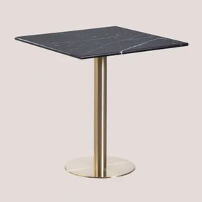 Cosmopolitan Vierkante Marmeren Bartafel Zwart Marmer & ↔︎ 70 Cm & Champagne Goud - Sklum
