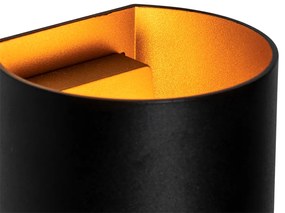 Moderne wandlamp zwart met messing - Sabbio