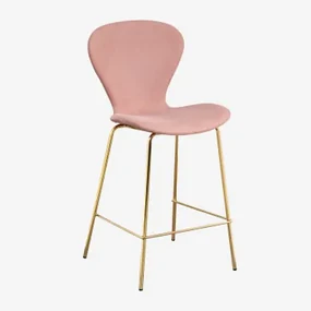 Uit Gestoffeerde Hoge Kruk Terracota & ↑65 Cm & Goud - Sklum