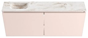 Mondiaz Ture DLux toiletmeubel 120cm rosee met wastafel frappe links zonder kraangat