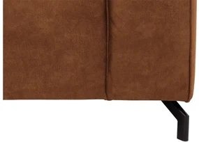 Goossens Bank Calvin cognac, micro leer, 3-zits, modern design met ligelement links