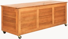 Tuin opbergbox Elina van eucalyptus hout met wielen