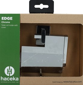 Haceka Edge toiletrolhouder met klep chroom