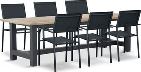 Tuinset 6 personen 260 cm Aluminium Grijs Presto Brentino/San