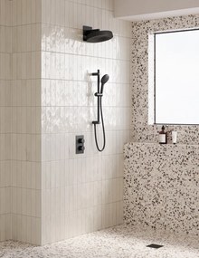 Saniclear Evolution inbouw regendouche met glijstang en 2 standen handdouche mat zwart