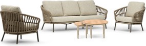 Stoel en Bank Loungeset 5 personen Rope Zand/Beige Coco Elara/Toscane