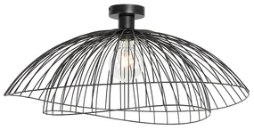 Design plafondlamp zwart met dubbel kap 66cm - Pua Design E27 rond Binnenverlichting Lamp
