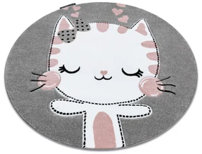 Tapijt PETIT KITTY kat poes poesje ROND grijskleuring